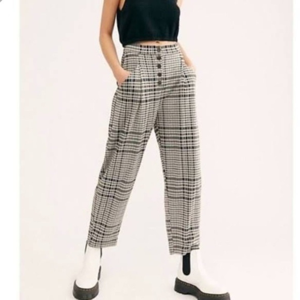 Free People Checkered Ankle Pants